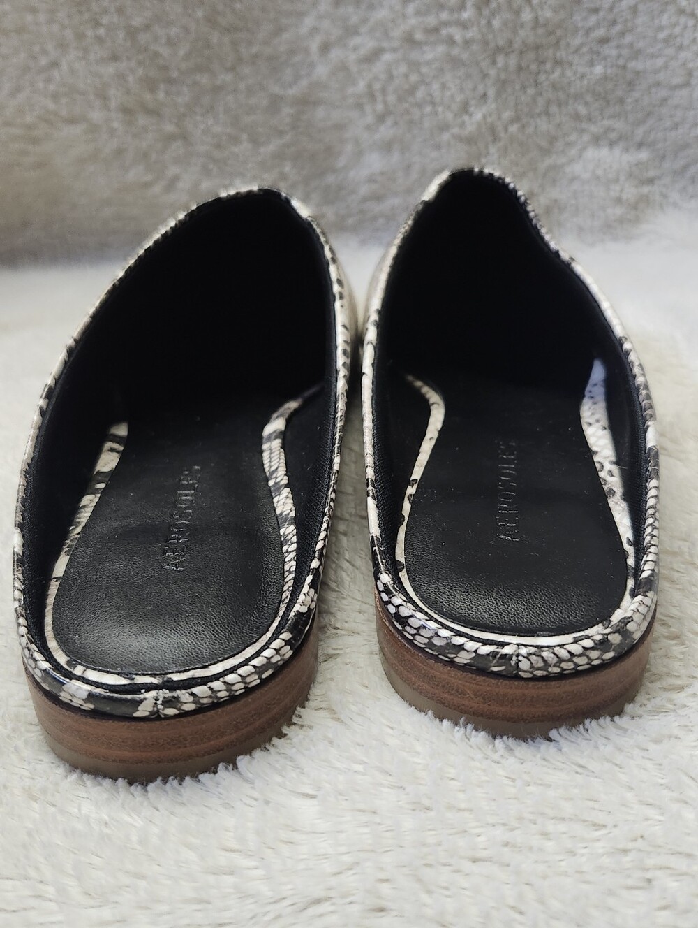 • Aerosoles Mya Leather Mules Women's 6M Slip On Snake Print OrthoLite Cushion - Picture 5 of 8